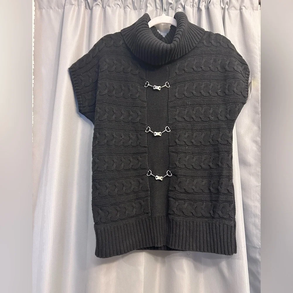 50%offw❤️ Michael Kors Turtle Neck buckle  Sweater L oversized 50
